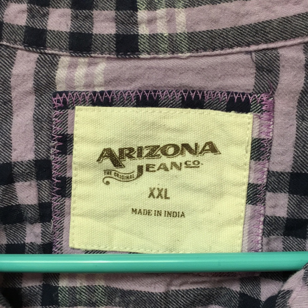 Purple plaid button down - Picture 2 of 3